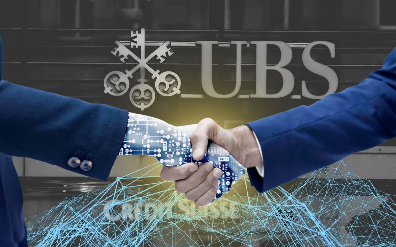 from ubs 2025 booming with blockchain for cross border payment-xaigate-man-shaking-hand-robotic-arm